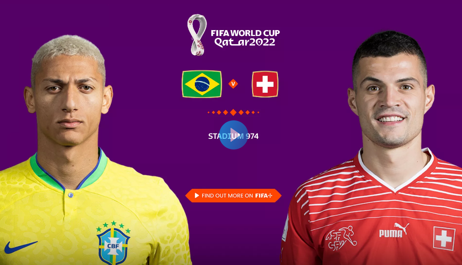 Brazil vs Switzerland Live FIFA World Cup 2022, Time, TV Channel, App