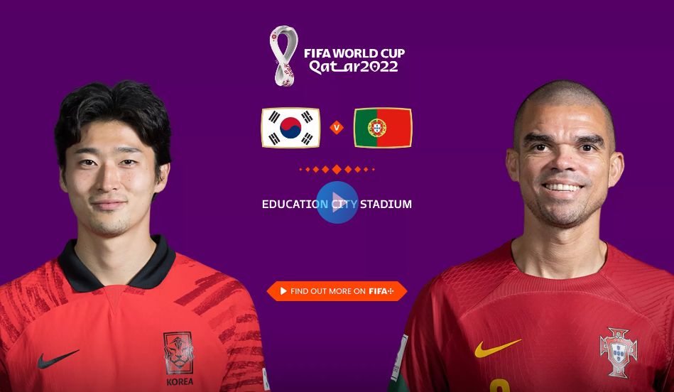 South Korea vs Portugal Match Live 2022 TV, App, Online, Watch Free Now