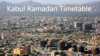 Kabul Ramadan timetable