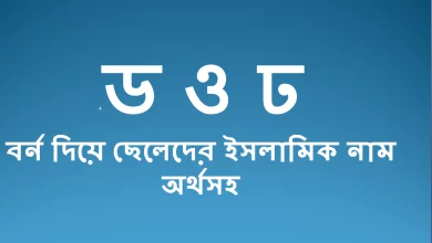 ‘ড‘ ও ‘ঢ‘ বর্ন দিয়ে ছেলেদের ইসলামিক নাম অর্থসহ