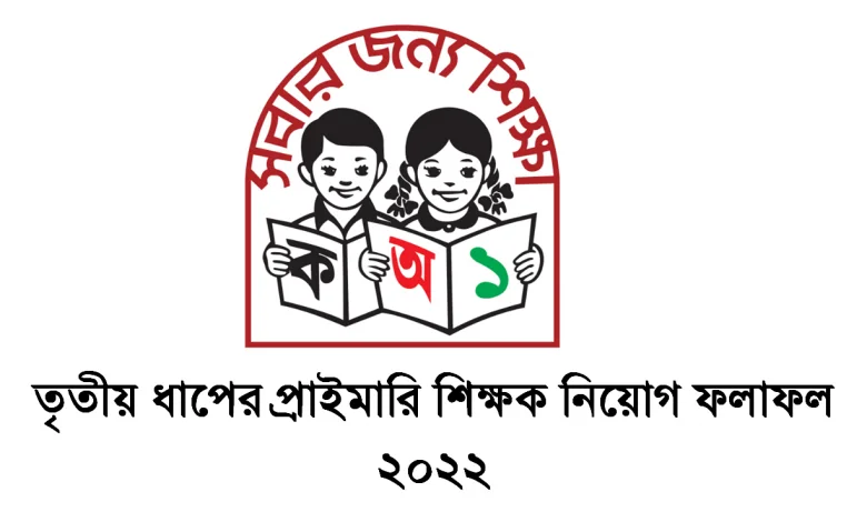 তৃতীয় ধাপের প্রাইমারি শিক্ষক নিয়োগ ফলাফল ২০২২